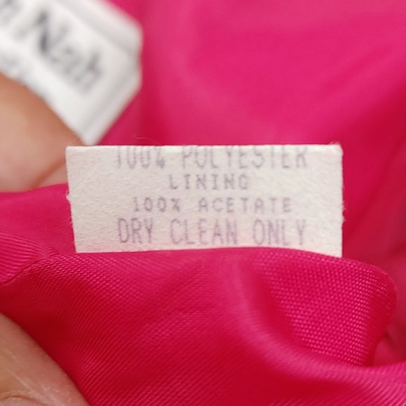 NAH NAH COLLECTION BELTED PINK DRESS SIZE 12 WITH SHEER LONG SLEEVE - Picture 10 of 12